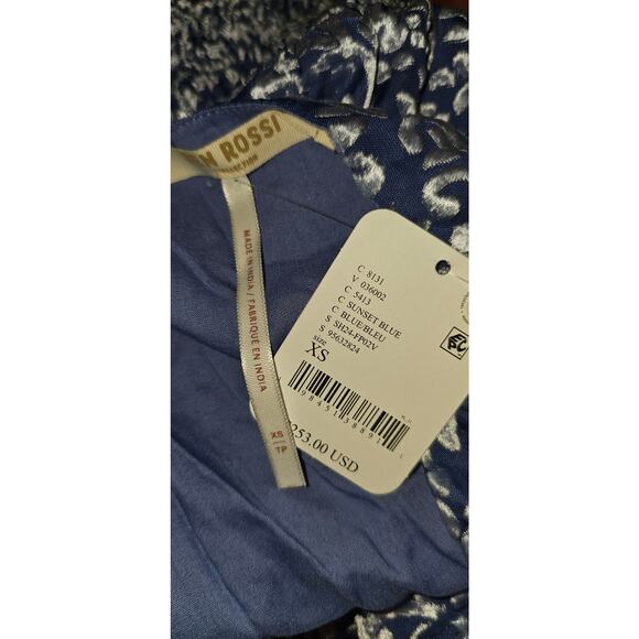 NWT FREE PEOPLE Lapis Mini Dress by JEN ROSSI $253 X-SMALL Sunset Blue VELVET - Picture 5 of 5